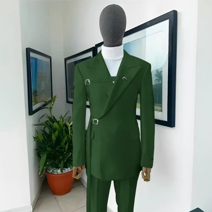 2024 New Men's Suit White Suit Formal Party Wedding Tuxedo Blazer Elegant Men's Suit 2 Piece Jacket Pants Dress for Men
