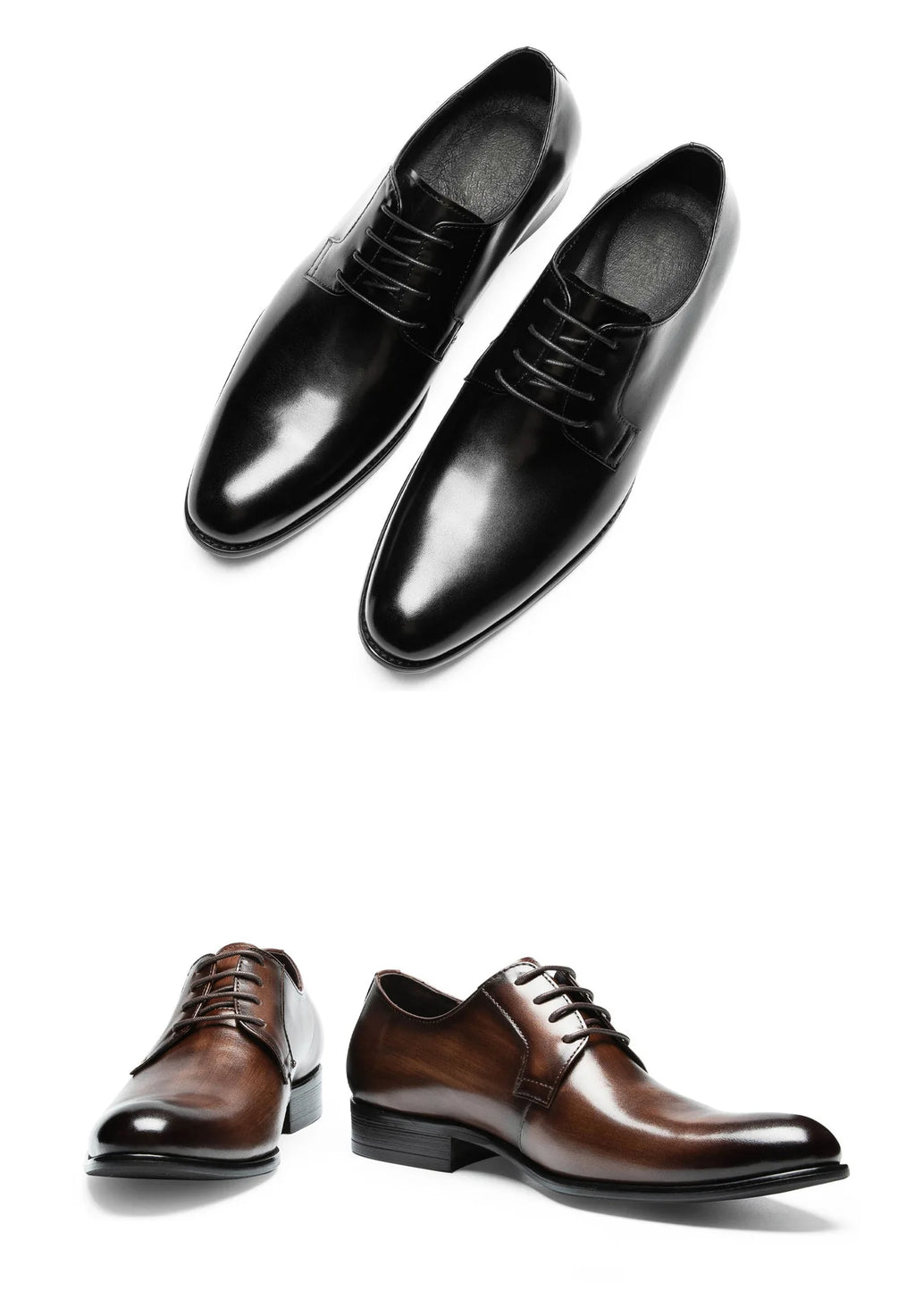 Leather Shoes for Men Luxury Business Men's Shoes High Quality Casual Oxford Dress Shoes Male Lace-Up Office Wedding Formal Shoe