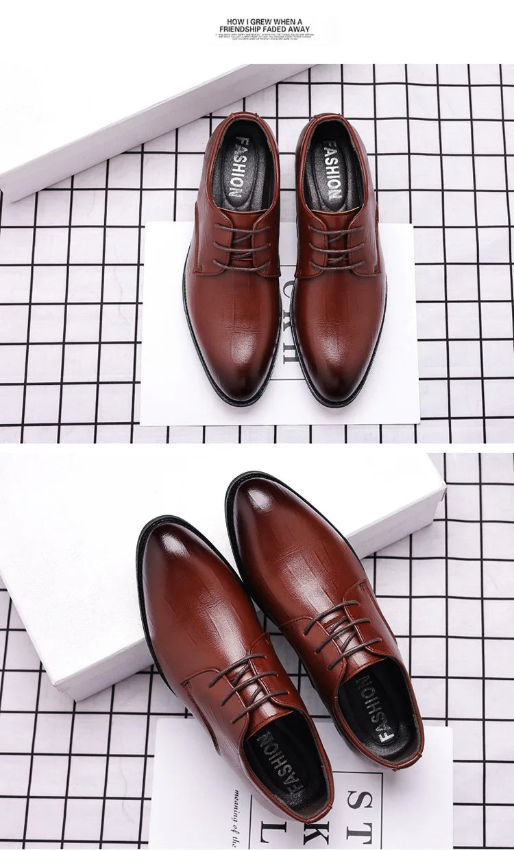 2026 New Mens Leather Dress Shoes Men's Formal Social Male Shoe Casual Business Pointed Toe Luxury Party Designer Shoes for Men