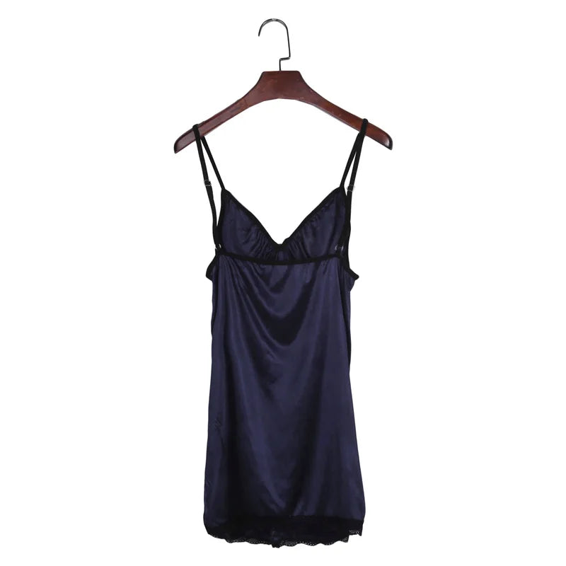 Sexy Perspective Fun Nightgown Women Sleepwear Lace Floral Nightie Lingerie Suspenders Nightdress Comfortable Robe Summer