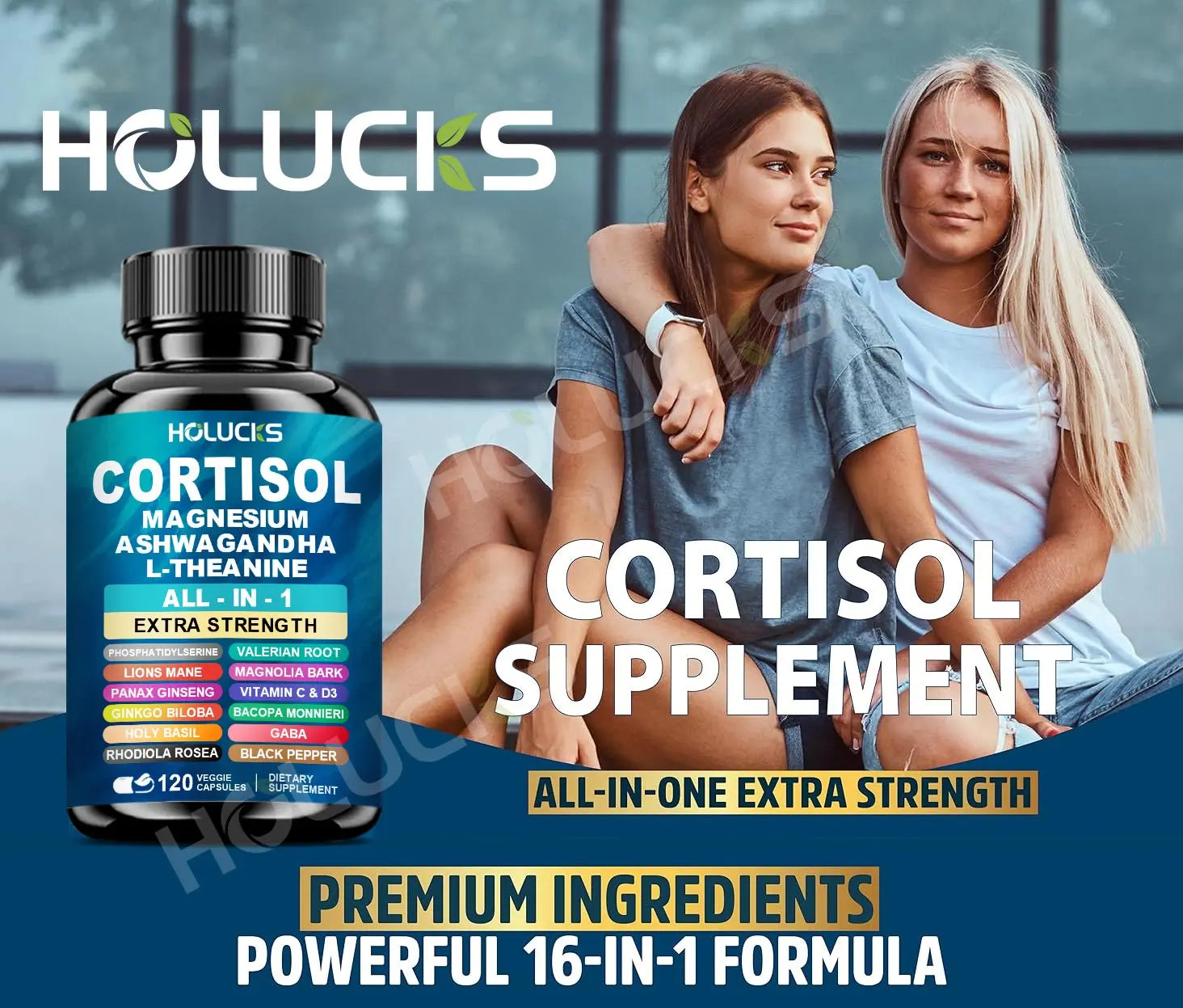 Natural Cortisol Supplement, Support Enhances Cognitive Function, Memory, Reduces Nighttime Awakening & Morning Anxiety, Vegan