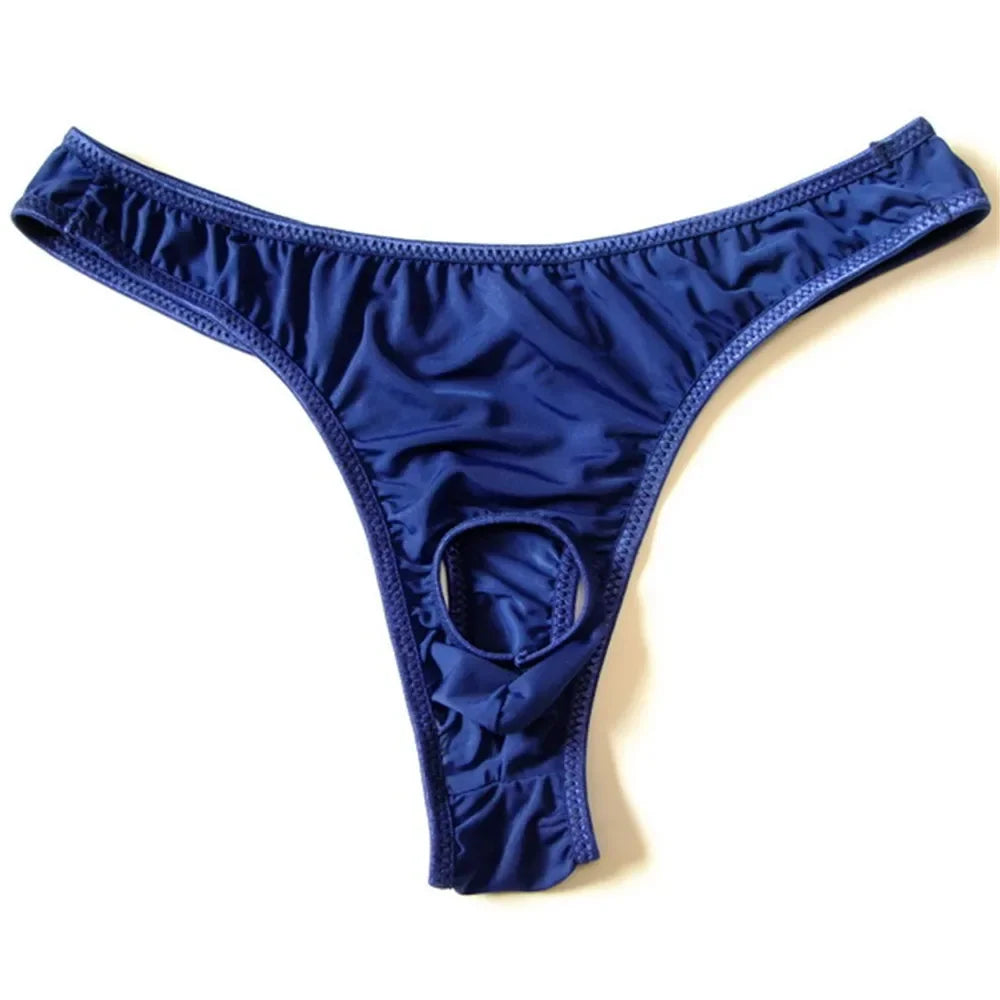 Translucent Nylon Thong Men Jockstrap Gay Lingerie Cock Hole Mens String Bikini Homme Men's Erotic Tanga Gay Wear