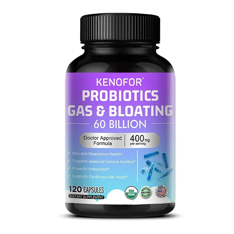 Probiotic Supplement 60 Billion CFU, Promotes Gut and Digestive Health, Supports Immune System, , Acidophilus Supplement