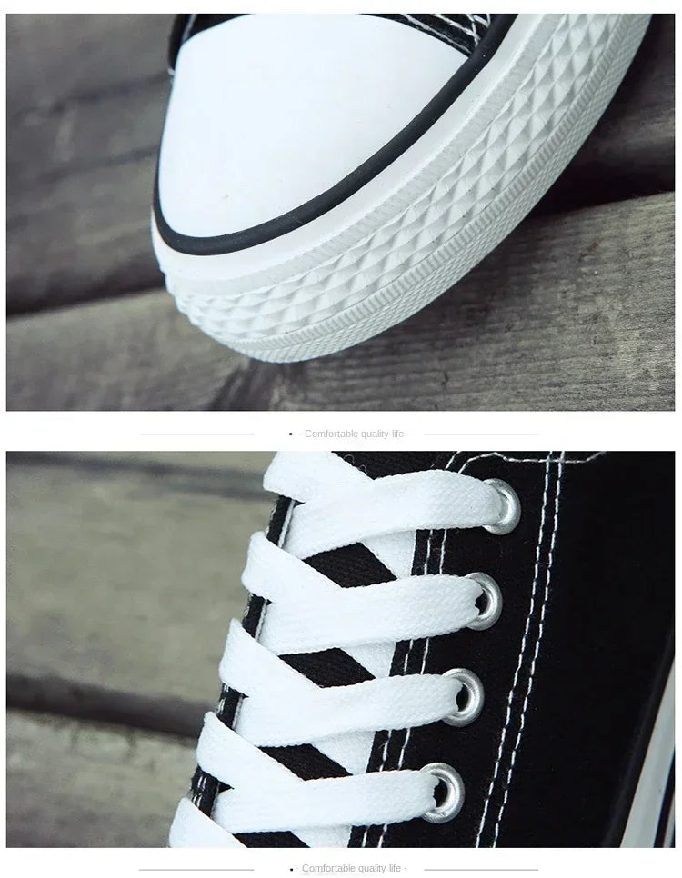 2025 Men Canvas Shoes Lace-up Athletic Leisure Sneaker Fashion Breathable High Top Canvas Vulcanized Shoes Zapatos De Hombre