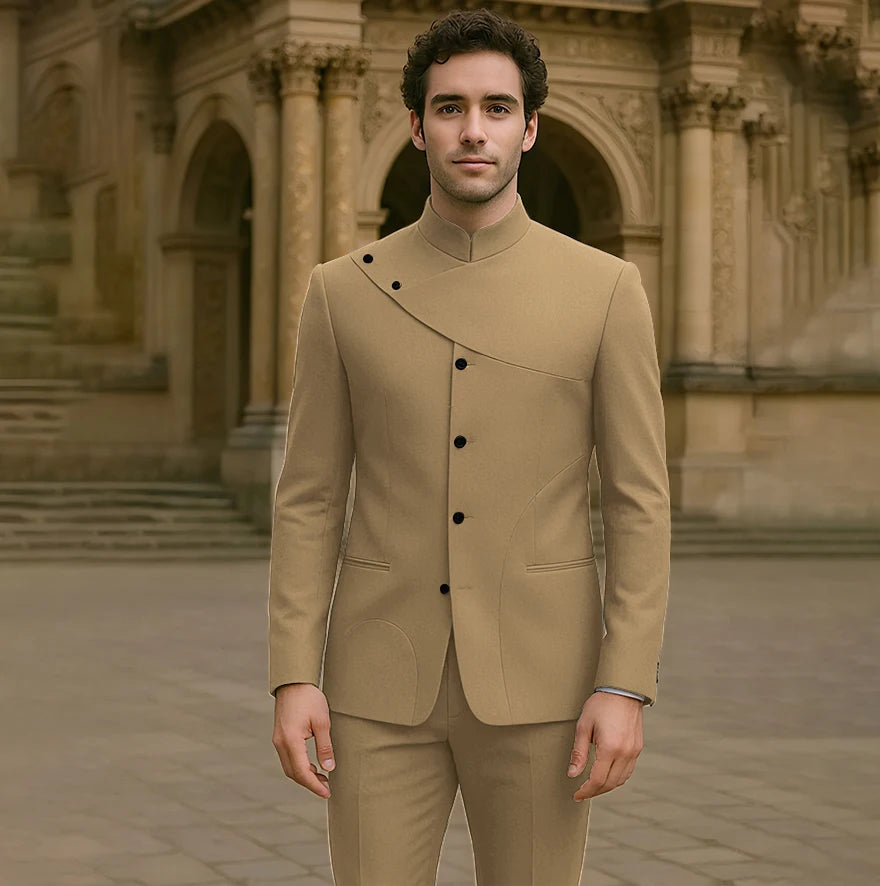 Charming Men's Suits Customized High Fashion Single-breasted Two Pieces (Jacket+Pants) Male Smart Casual Simple Straight Set