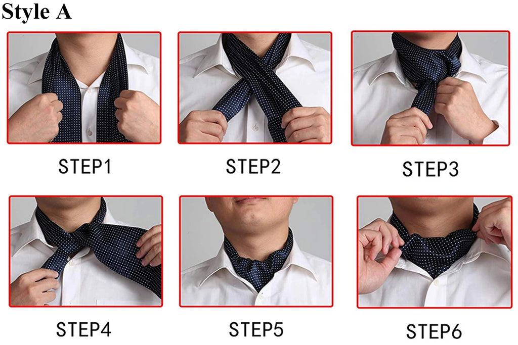 Hi-Tie Mens Ascot Black Pink Blue Red Gold Green Purple White Cravat Tie Hanky Cufflinks for Male Wedding Business Prom
