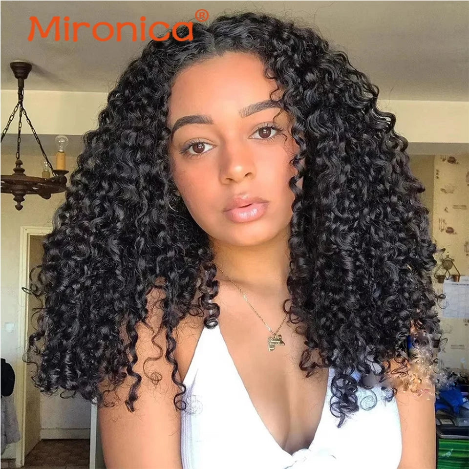 PIXIE Curly Human Hair 1/3/4 Bundle Raw Human Hair Weave Natural Human Hair Extensions Remy Human Hair Bundles for Black Women