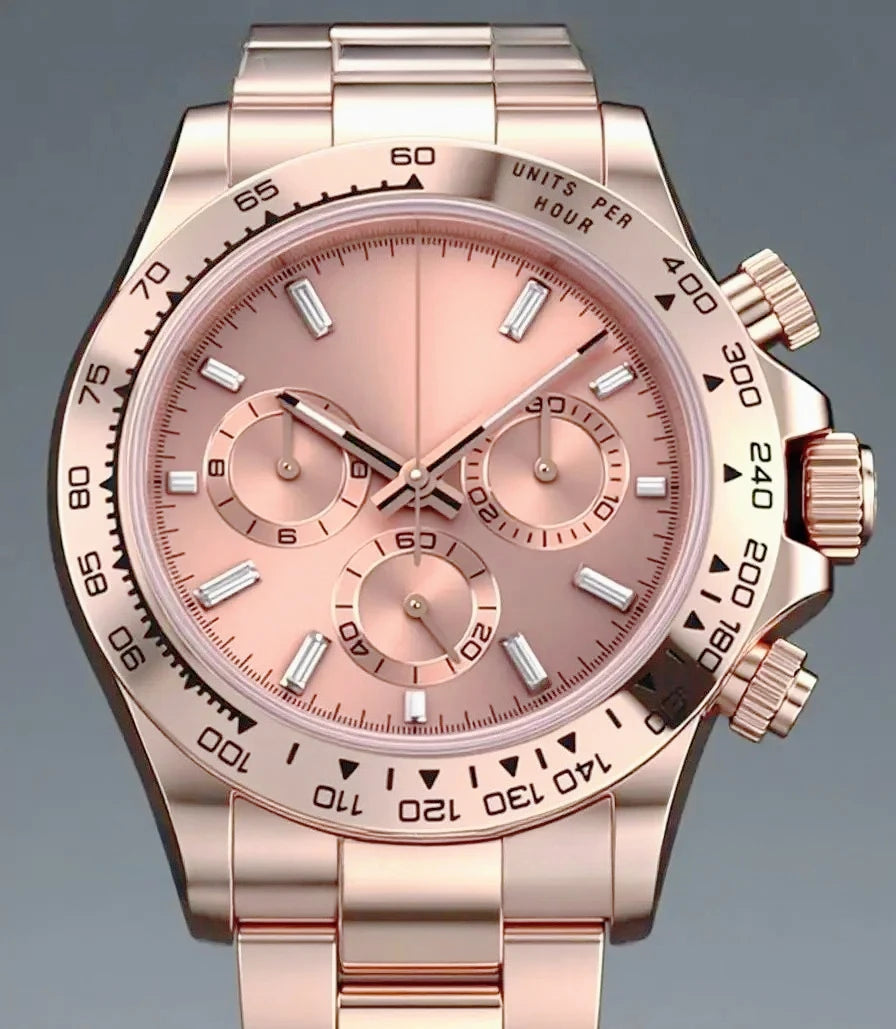 High-quality stainless steel men's luxurious wristwatch with mechanical movement, suitable for business wear.