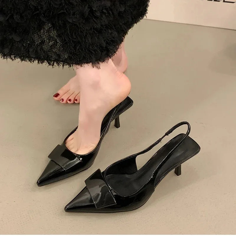 2025 Summer Women's Shoes High Heel Women Sandals Fashion Pointed Toe Singbacks Shoes Design Style Banquet Party Sandalias Shoes