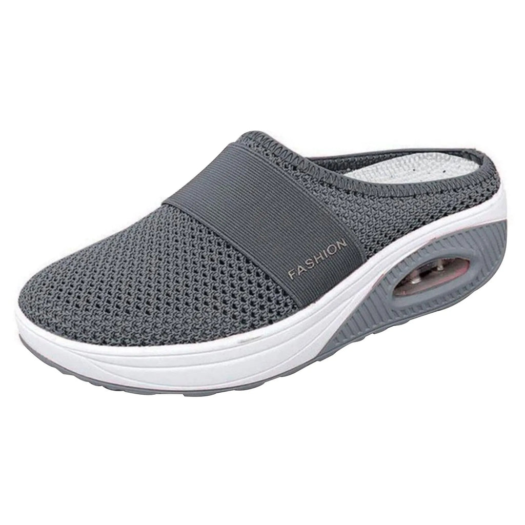 Women Air Cushion Slip On Walking Shoes Breathable Knit Sneakers Lightweight Comfortable Casual Shoes Walking Footwear