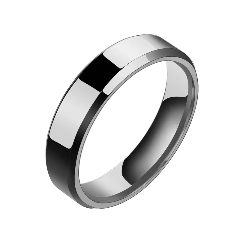 Freeteeme Punk 2mm/4mm/6mm/8mm Wide Simple Rings for Women Men Stainless Steel Smooth High Polished Wedding Finger Rings Jewelry