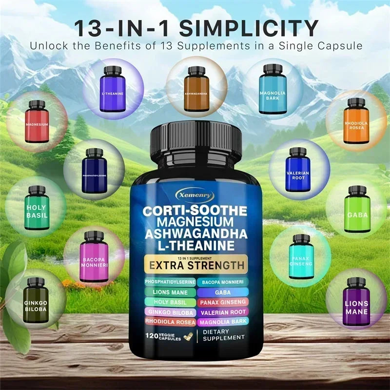 Corti-Soothe Supplement - Supports Adrenal Health, Regulates Cortisol, Promotes Relaxation, Increases Energy Levels - 120pcs