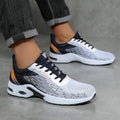 Men's shoes, men's casual shoes, breathable mesh, air-cushioned, soft-soled, color-blocked fashionable sports shoes