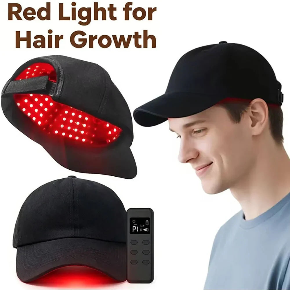 LED Red Light Therapy Hat For Hair Growth Red & Infrared Light Hair Growth Cap For Hair Loss Promote Hair Fast Regrow Care Cap