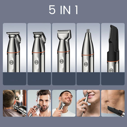 All in One Beard Trimer Hair Clipper for Men Body Nose Trimmer Men's Groin Grooming Kit Electric Shaver Facial Hair Removal