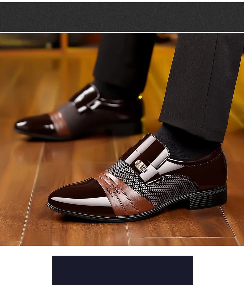Men's Luxury Lacquer Wedding Shoes Pointed Toe Dress Shoes for Men Classic Business Men Leather Shoe Social Shoes Male Big Size