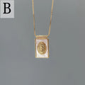 Religious Saint Benedict Cross Guadalupe Necklaces Female Metal Gold Natural Sea Shell Pendant Jewelry For Women