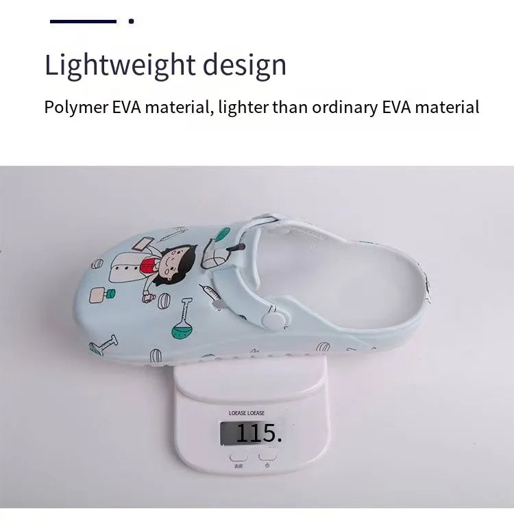 A Pair of New Summer Women's Slippers for Doctors and Nurses, Non-Slip, Wear-Resistant, Casual Closed-Toe Shoes, Versatile Sports Women's Slippers