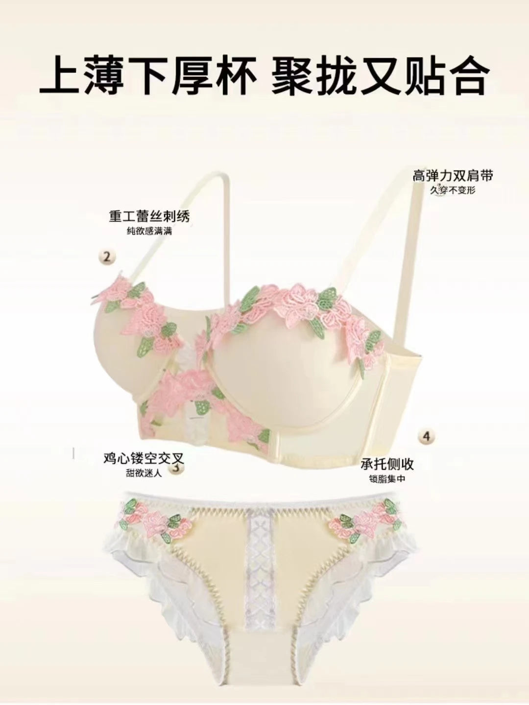 MOYISU London Anime Bralette - Delicate Wireless Bra for Set Teens, Japanese Summer Lingerie Small Bust Close-Fit Subtle Allure