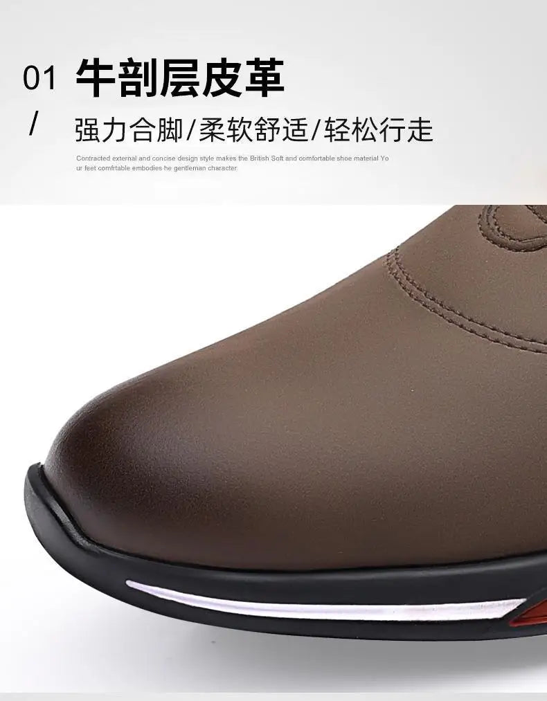 Men's Shoes Fashion Soft Soled Men Casual Shoes British Style Formal Shoes Breathable Lace-Up Bottom Light Sneakers Male Size