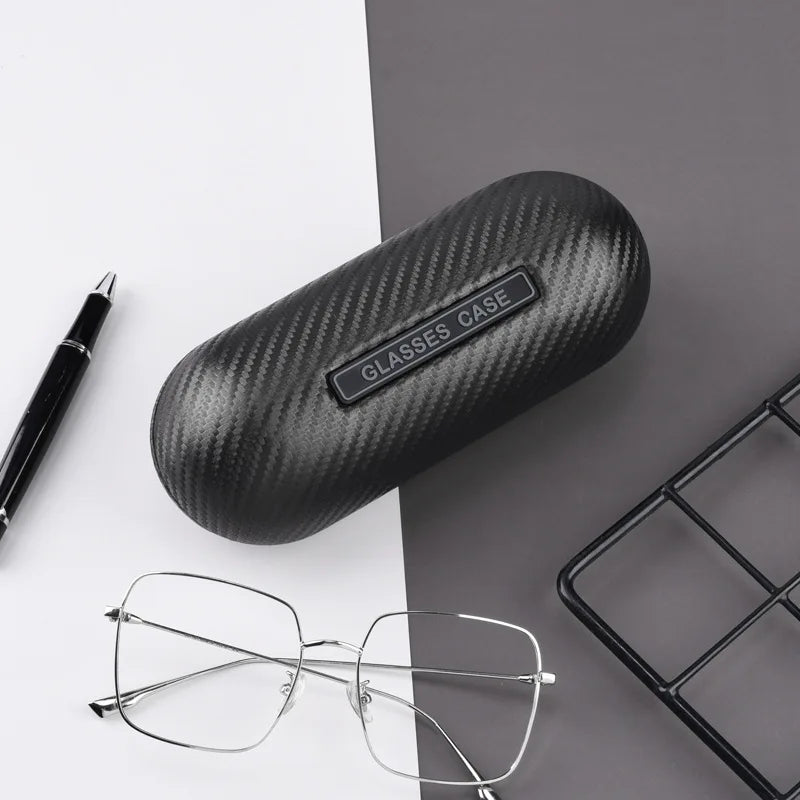 2022 New Carbon PU Leather Material Sunglass Case Black  Men Eyewear Case Ladies Glass Holder Protect Case