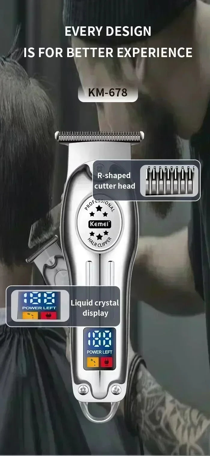 Kemei Hair Clippers Beard Clipper Rechargeable Men's Shaver Electric Hair Trimmer Kit Men KM-2628 KM-678 KM-2024 Hair Clipper