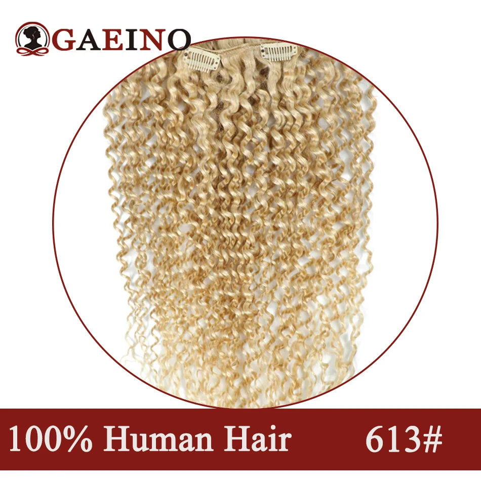 140-160 Grams Kinky Curly Clip In Hair Extensions Human Hair 100% Remy 10Pcs/Set Chestnut Brown & Bronzed Blonde Mix Full Head