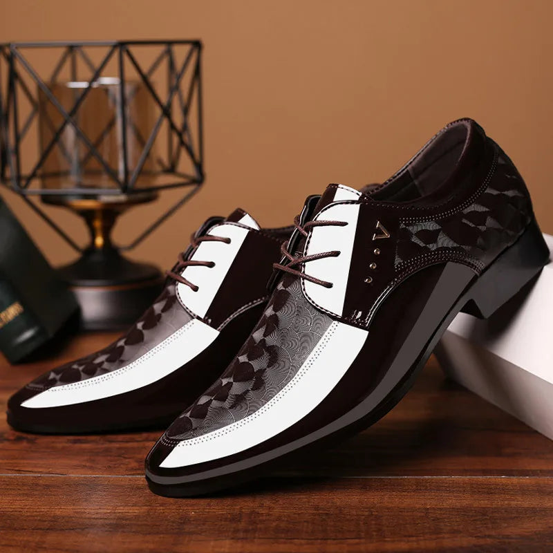 Men's Oxfords Shoes Lace Up Point Toe Business Casual Shoes for Men Wedding Party Office Men's Shoes Luxury Dress Shoe 2026 New