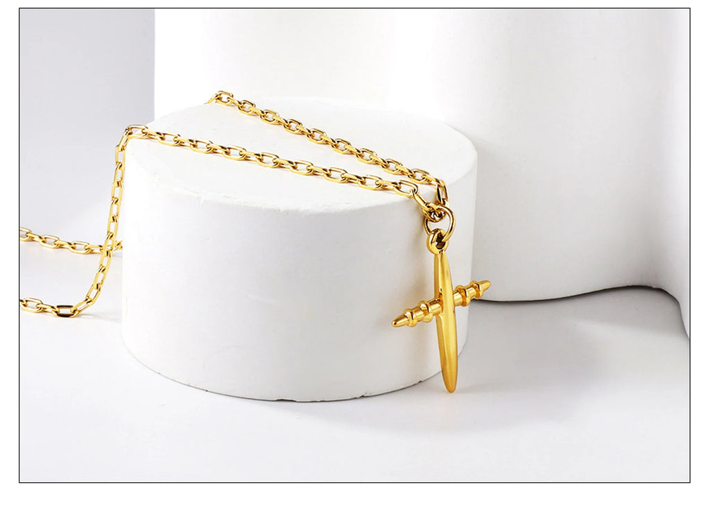 Classic Cross Pendant Necklaces For Women Girls Fashion Gold Plated Stainless Steel O Chain Collares Para Mujer Jewelry Gifts