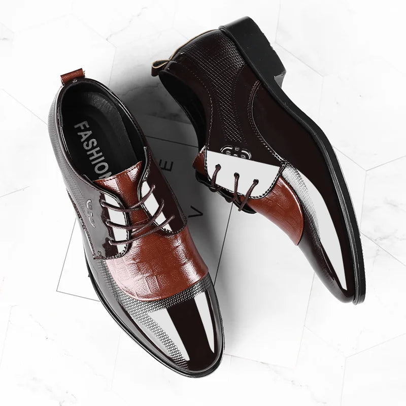 Men's Oxfords Shoes Lace Up Point Toe Business Casual Shoes for Men Wedding Party Office Men's Shoes Luxury Dress Shoe 2026 New