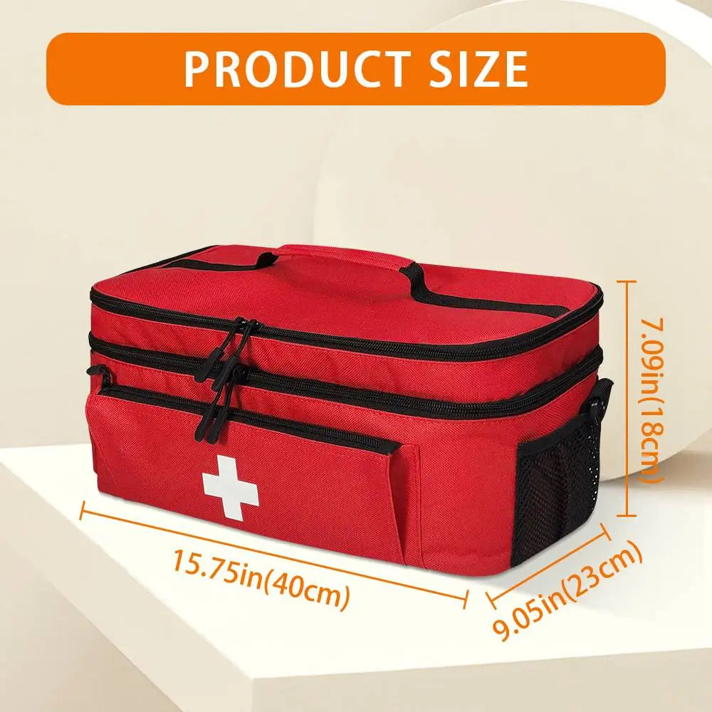 Pill Bottle Organizer with Lockable Zippers Medication Organizer Empty Medication Travel Case for Home and Travel
