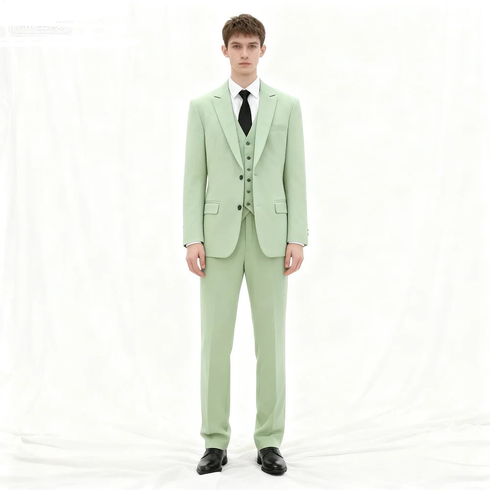 Men's Three-Piece Suit Set Business Career Wedding Groomsmen Best Man Decoration Formal Dress Code Tailored Look