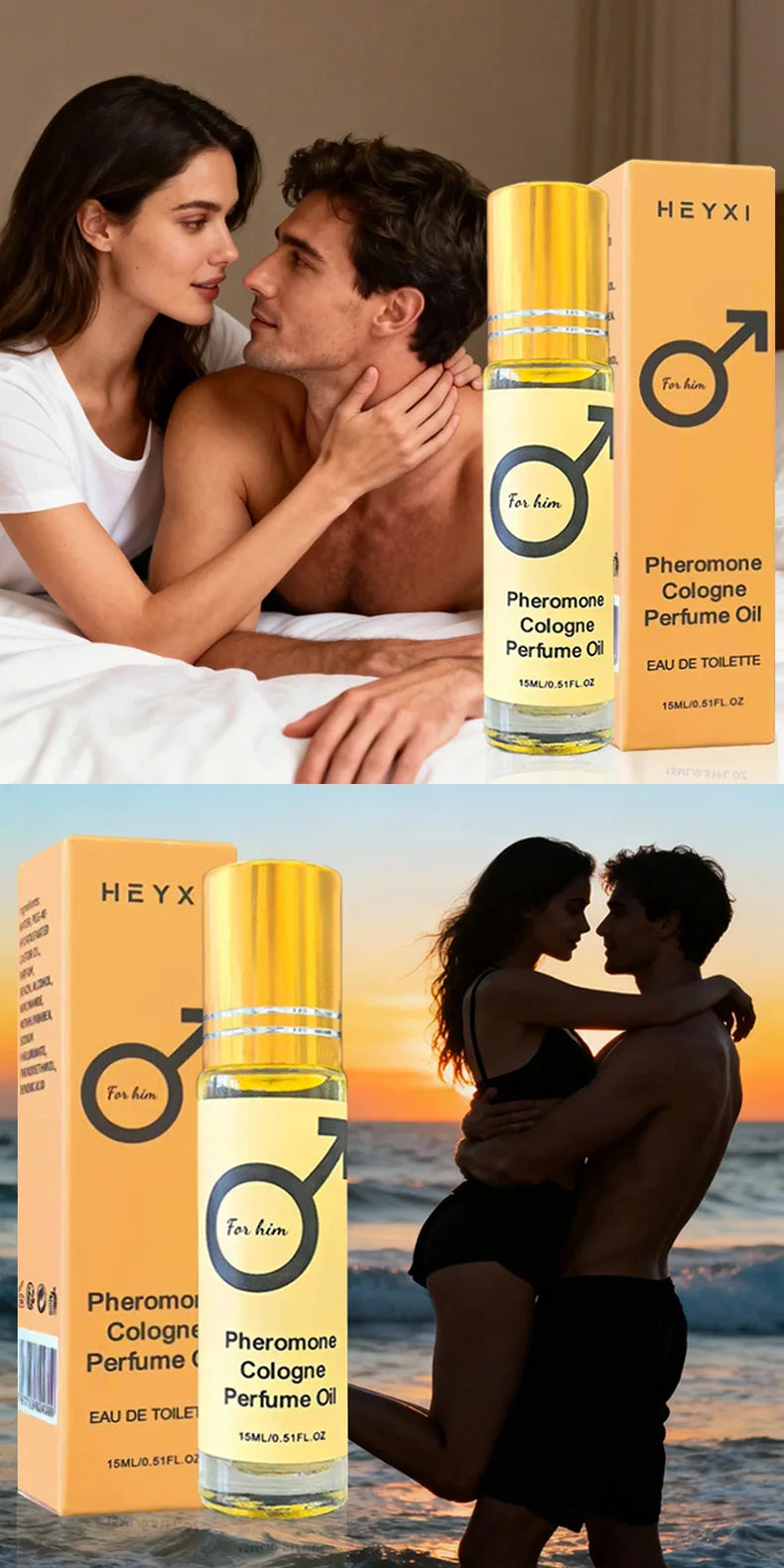 Pheromone Cologne Perfume Oil, lasting fragrance for men and women, portable travel clothes, romantic atmosphere perfume