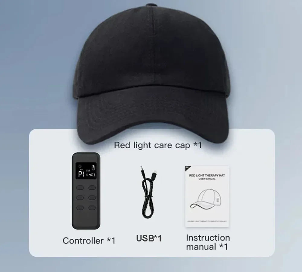 LED Red Light Therapy Hat For Hair Growth Red & Infrared Light Hair Growth Cap For Hair Loss Promote Hair Fast Regrow Care Cap