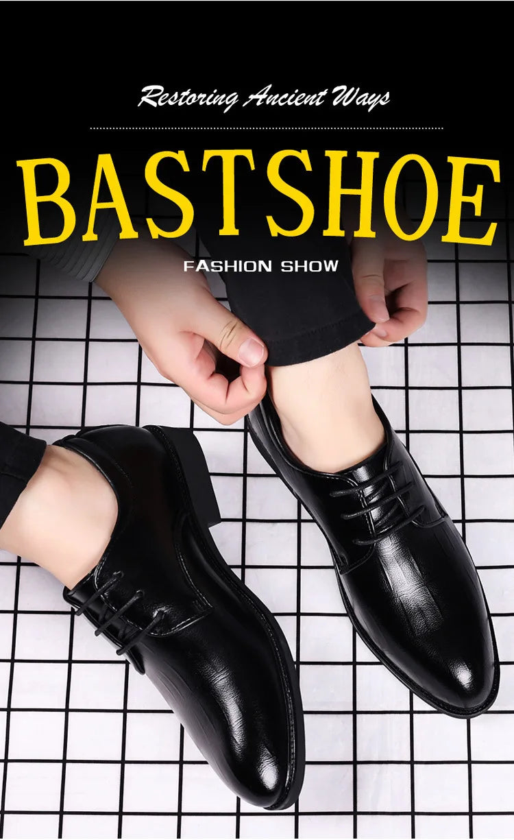 2026 New Mens Leather Dress Shoes Men's Formal Social Male Shoe Casual Business Pointed Toe Luxury Party Designer Shoes for Men