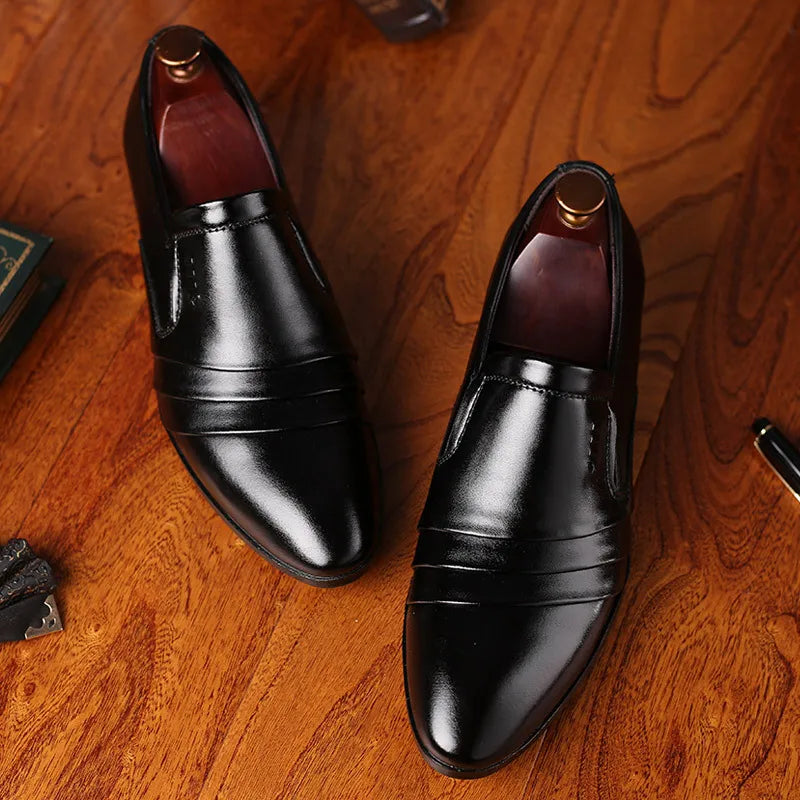 Men's Shoes Luxury Business Dress Shoes Lace Up Non Slip Men Oxford Shoes Pointed Toe Men Flat Shoes Fashion Zapatos De Hombre