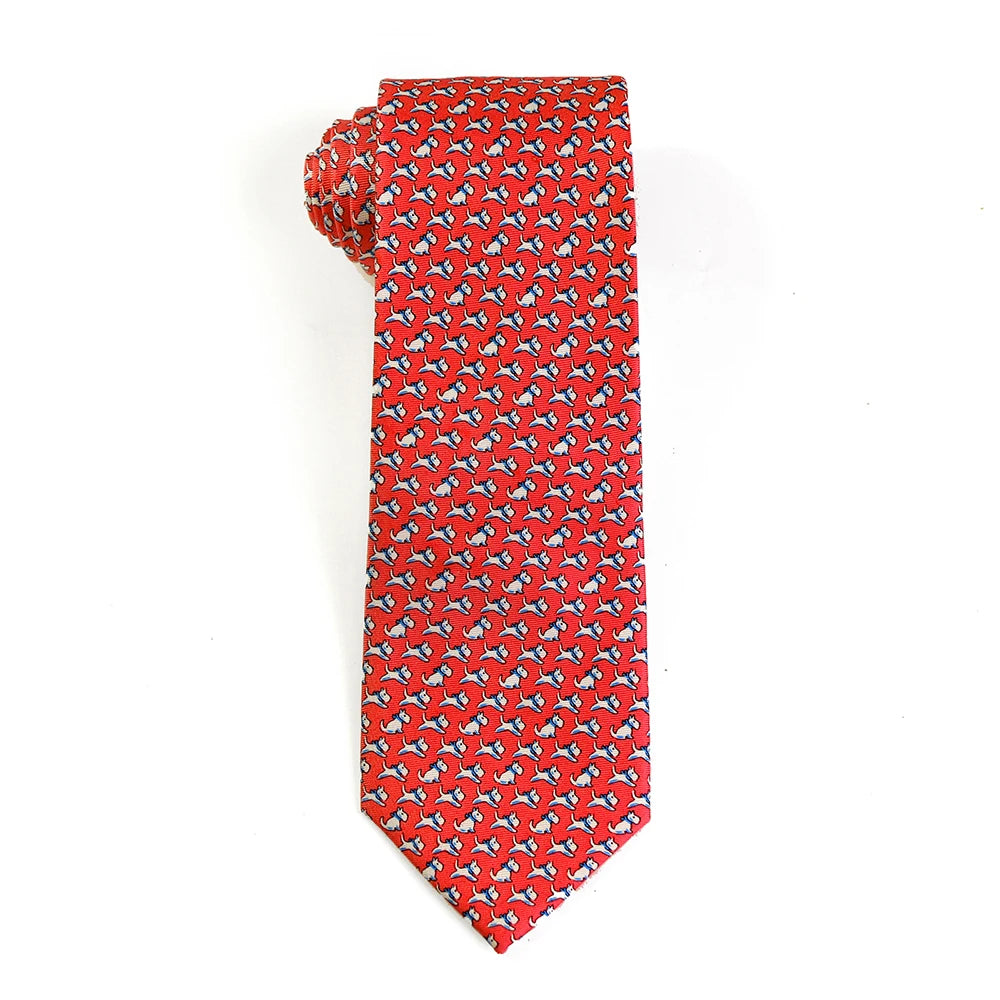 Tailor Smith 100% Silk Ties For Men Handmade Necktie With Animal Pattern Tie Father's Day Birthday Gift Tie