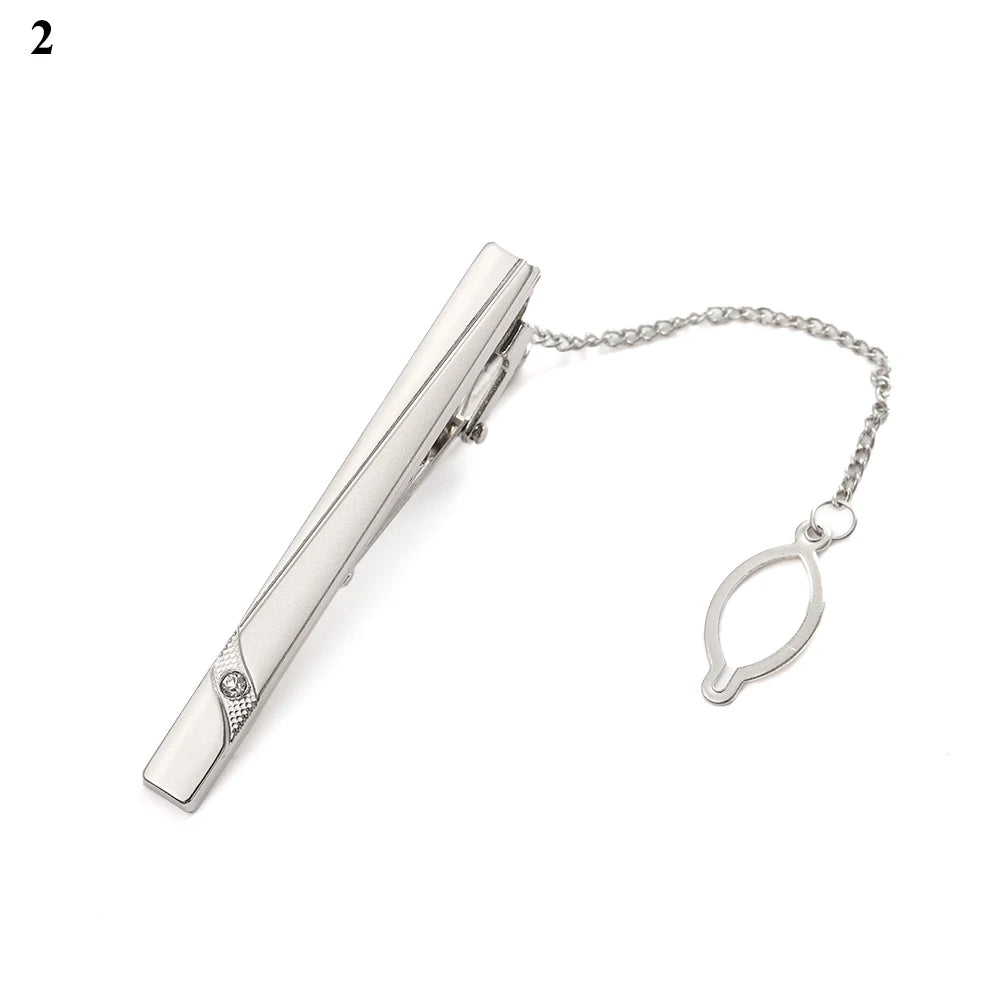 New Tie Clip Fashion Style 1PC Necktie Men Metal Simple Bar Clasp Practical Bowtie Clasp Tie Pin For Mens Gift Accessories