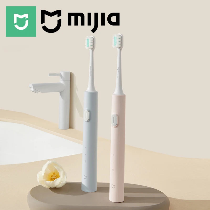 MIJIA T200/T200C Sonic Electric Toothbrush,USB‑C 25 Day Battery,IPX7 Waterproof,2 Mode,2 Brush Heads,Whitening Toothbrush