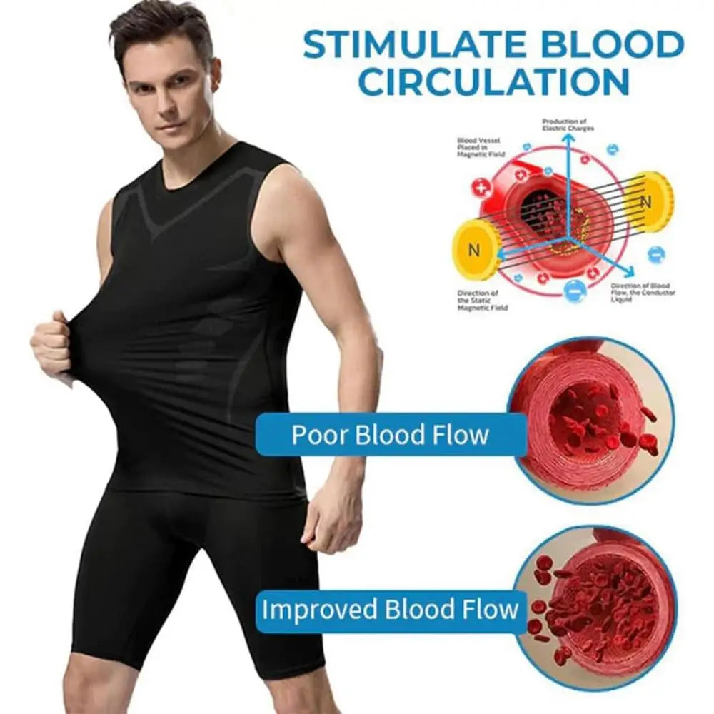 Ionic Shaping Vest Body Shaper Vest Compression Tank Top Men Slimming Tummy Vest Skin-friendly Tummy Control Sleeveless Shirts