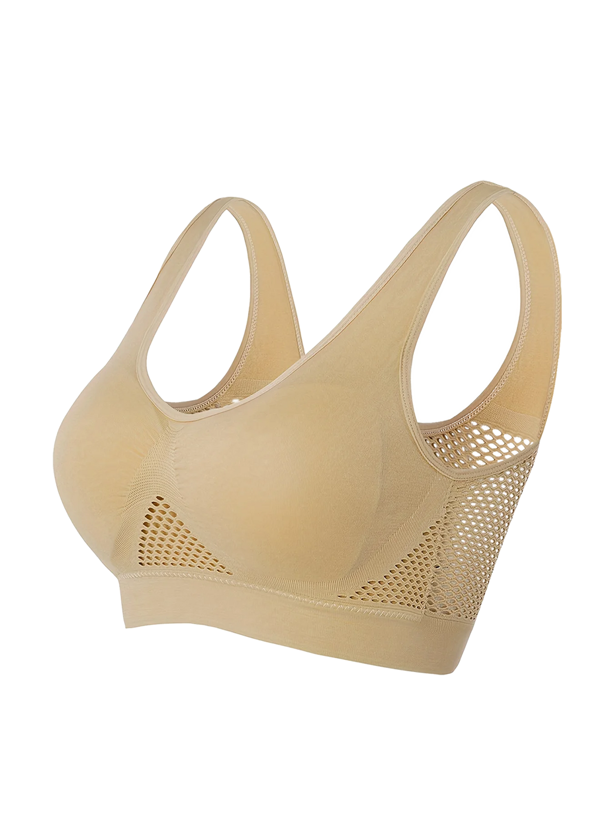 Women's Sports Bra Crop Top Fitness Gym Runing Sportswear Wireless Hollow Mesh Yoga Bra Sports Underwear Push Up@W03