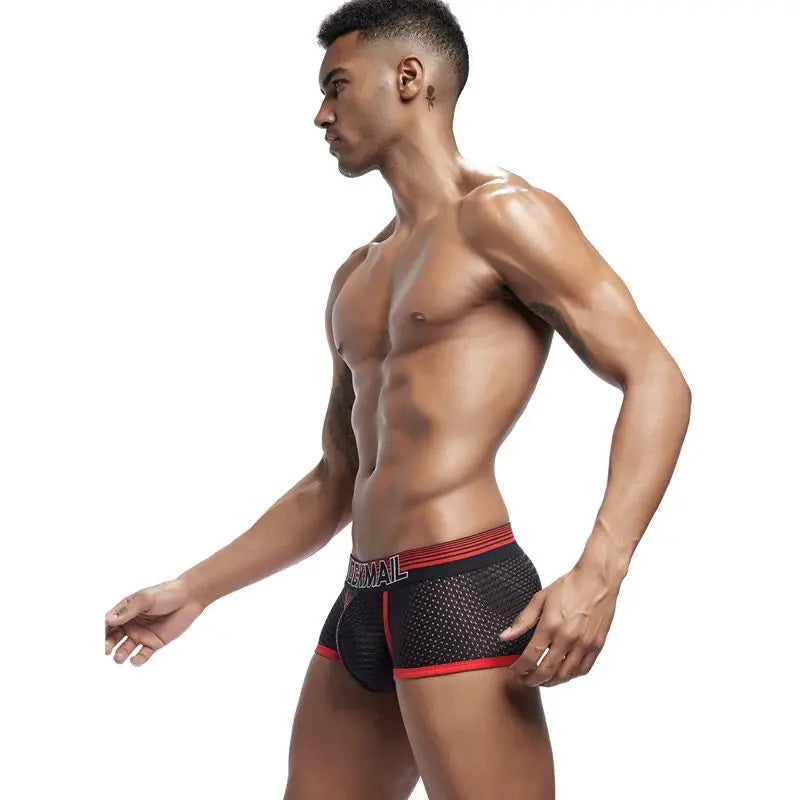 JOCKMAIL Men Underwear Boxes Mesh Quick Drying Ice Silk Breathable Youth Fashion Calzoncillos Sexy Am Gosteren Killer Sansursuz