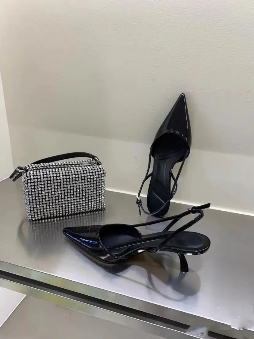 Women Pointed Toe High Heels Shoes Sandals 2024 Dress Party Fashion Summer Slippers New Flip Flops Pumps Mujer Zapatos Slides