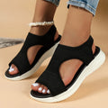 Women's Shoes 2025 Summer Comfortable Casual Sports Sandals Women's Beach Wedge Sandals Women's Mesh Knitted Roman Sandals
