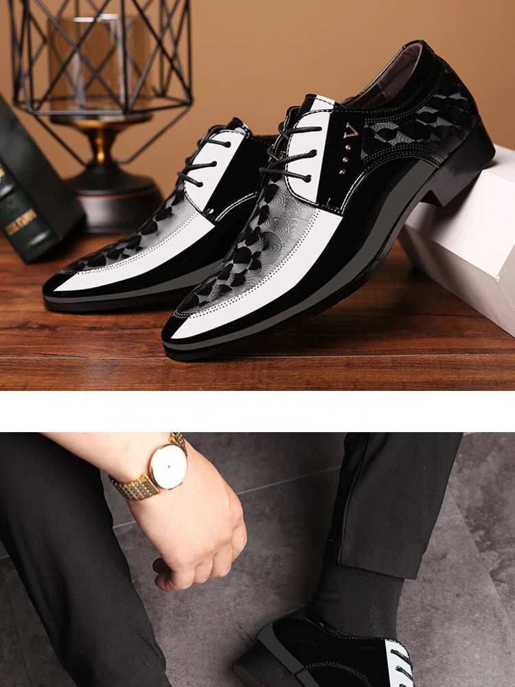 Men's Oxfords Shoes Lace Up Point Toe Business Casual Shoes for Men Wedding Party Office Men's Shoes Luxury Dress Shoe 2026 New