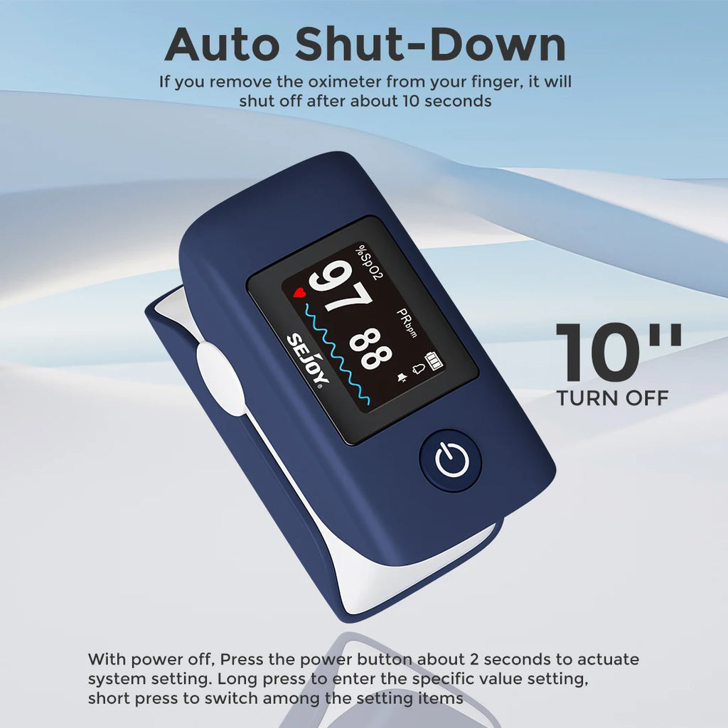 Sejoy Digital Wrist Blood Pressure Monitor,Finger Pulse Oximeter OLED Blood Oxygen Saturation,Heart Rate Meter BP Monitor