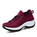 Women's Walking Shoes Fashion Sock Sneakers Mesh Breathe Comfortable Nursing Trainers Casual Platform Loafers Non-Slip Elevator