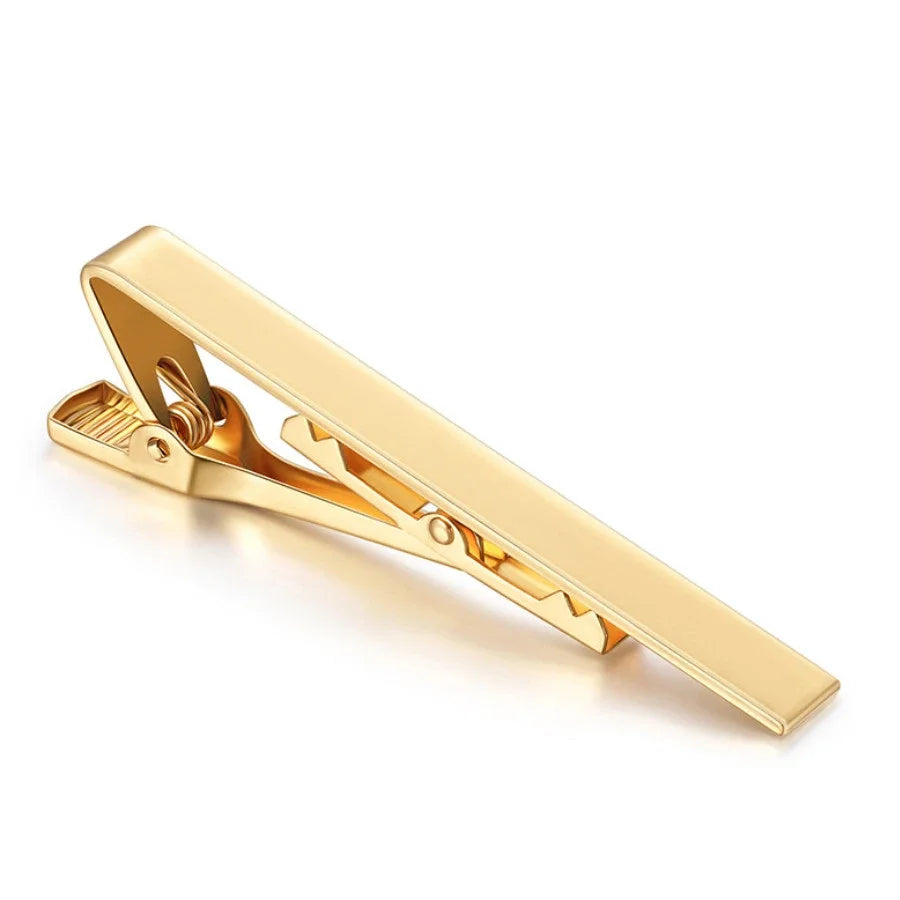 Tie Clip Fashion Style Ties for Men Metal Tone Simple Bar Clasp Practical Necktie Accessories Clasp Tie Pin for Mens Collar Clip