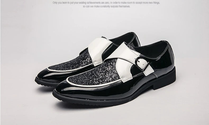 Luxury Men's Leather Shoes High Quality Gold Dress Shoes for Men Italian Brand Oxford Shoes Fashion Big Size Party Wedding Shoe