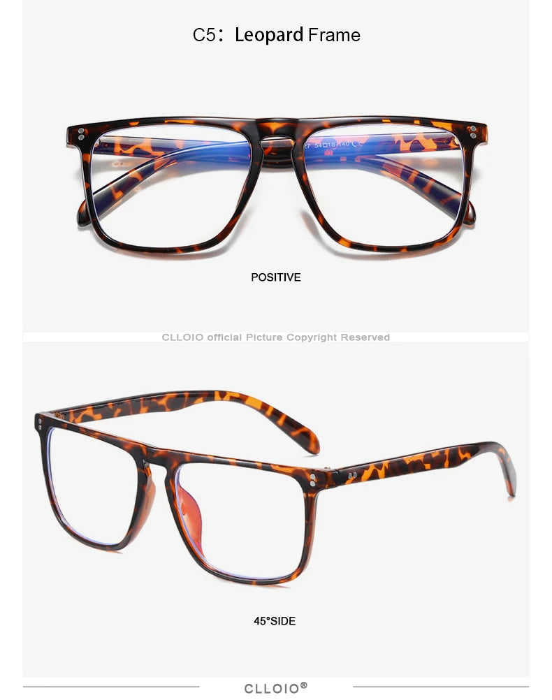 CLLOIO New Style Men Reading Glasses Women Fashion Anti Blue Ray Myopia Glasses Customizable Prescription Optical Eyewear Frames